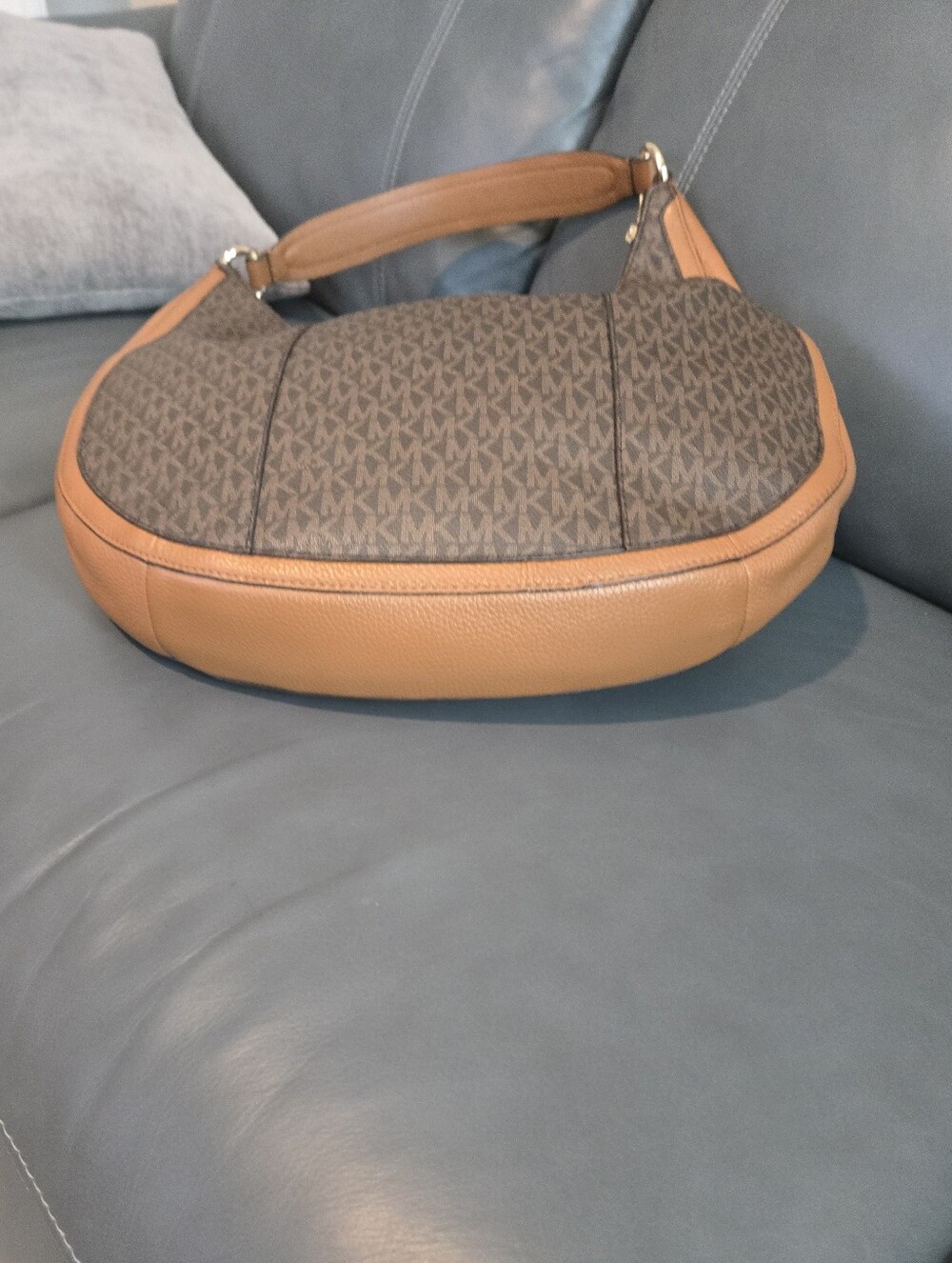 Michael Kors Large Slouchy Brown Signature Hobo Bag Mk Signature - Picture 4 of 9